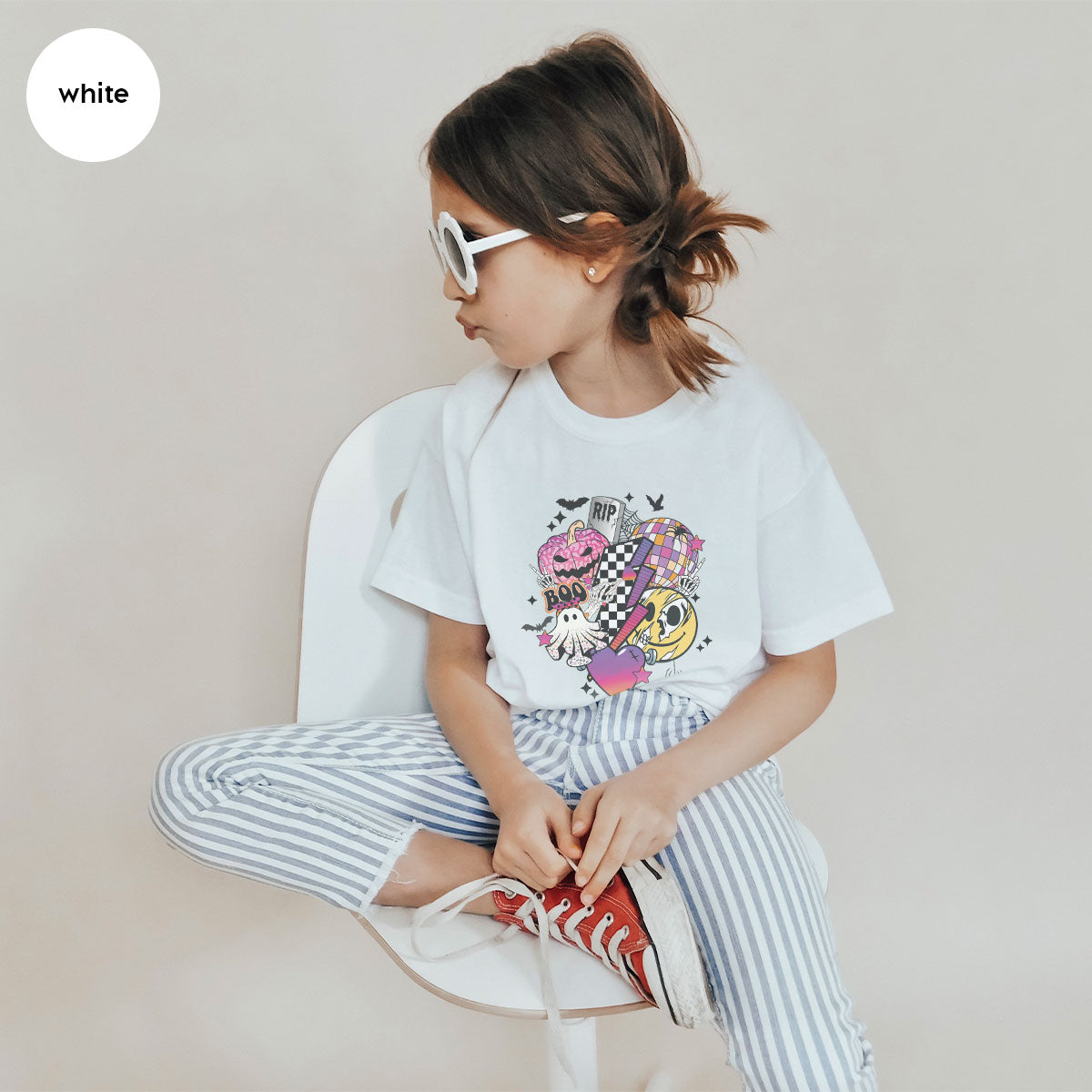 Retro Halloween Shirt, Spooky Pumpkin Shirt, Cool Checkered Outfit
