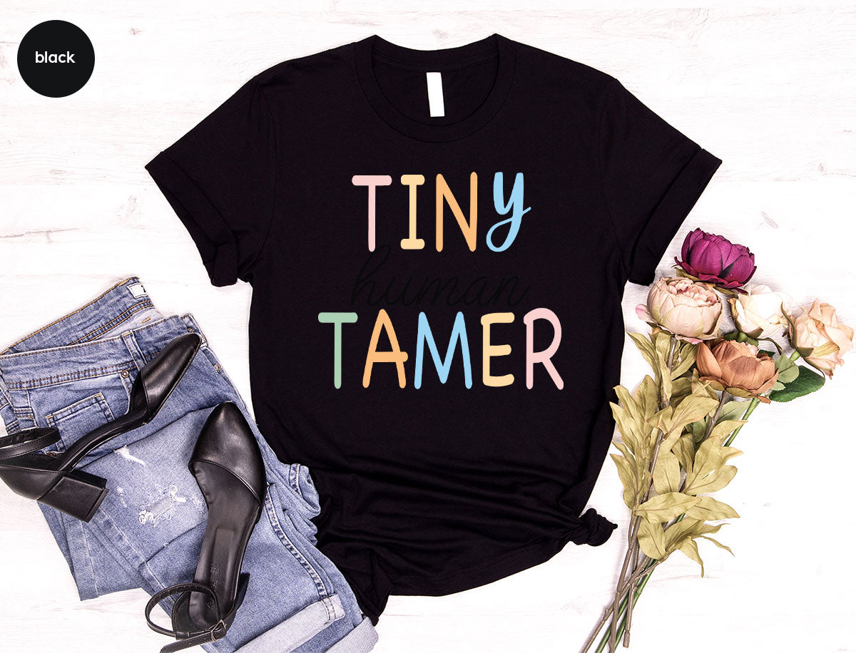 Teacher Shirt, Tiny Human Tamer, Kindergarten Teacher, Preschool Teacher, First Day of School, Back to School T-Shirt, Gift for Teacher