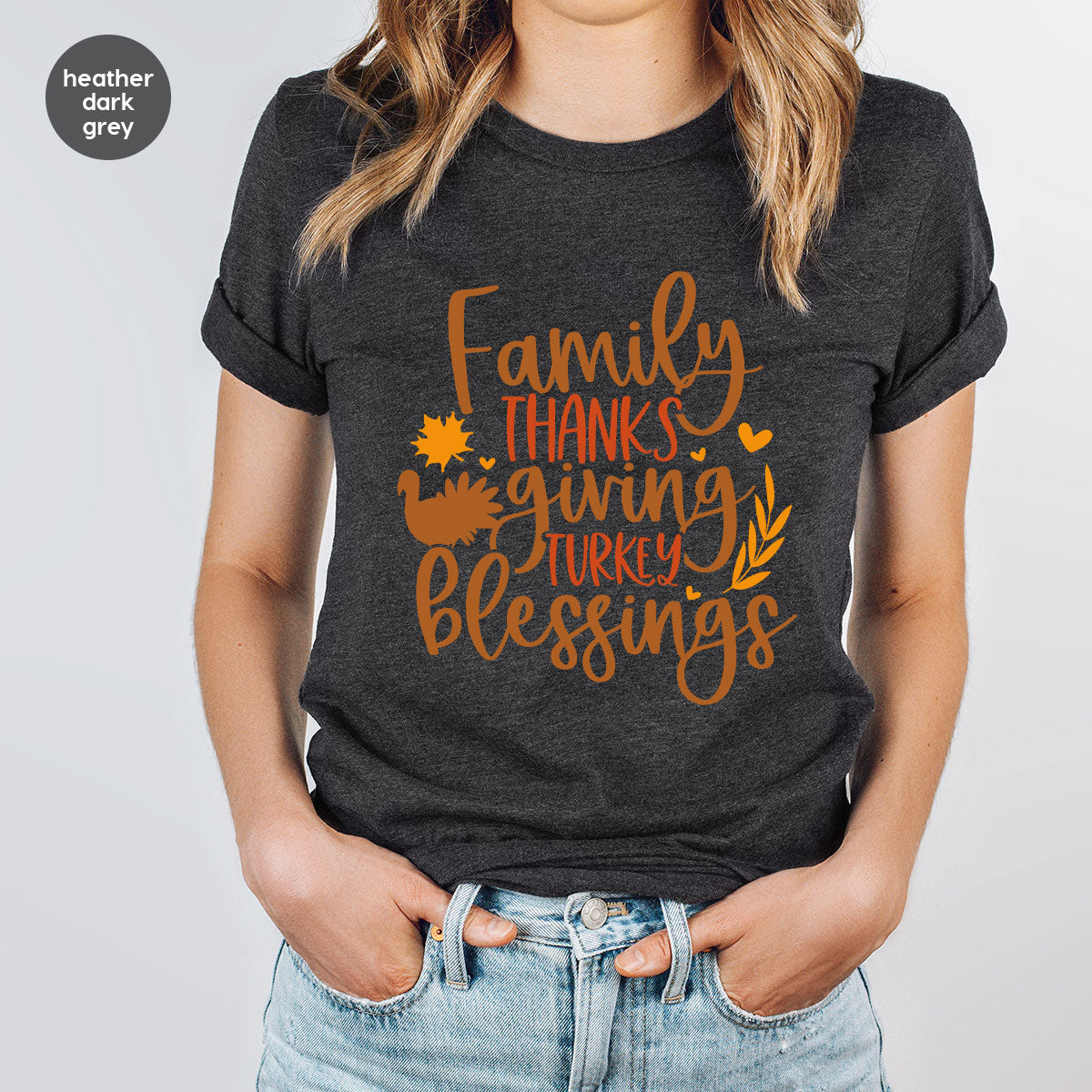 Family Thanksgiving Shirts, Gifts for Family, Autumn Crewneck Sweatshirt, Matching Family TShirts, Fall Vneck Tshirt, Turkey Graphic Tees