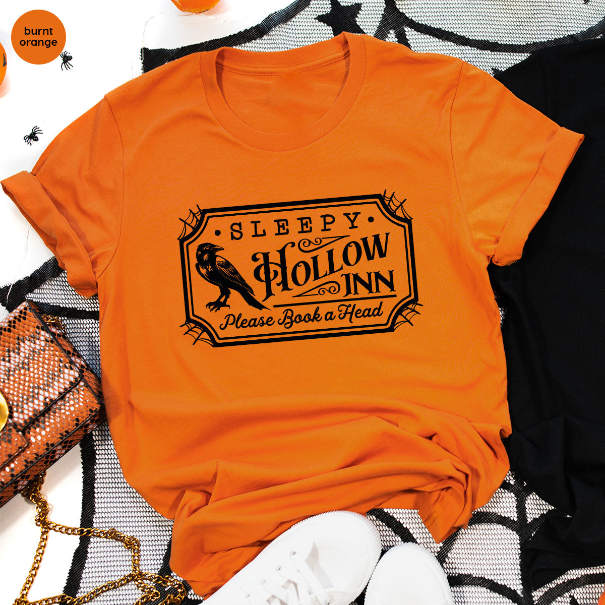 Halloween Crewneck Sweatshirt, Crow Graphic Tees, Gift for Him, Cool Movie T-Shirt, Gift for Her, Spooky Season Party VNeck Shirt