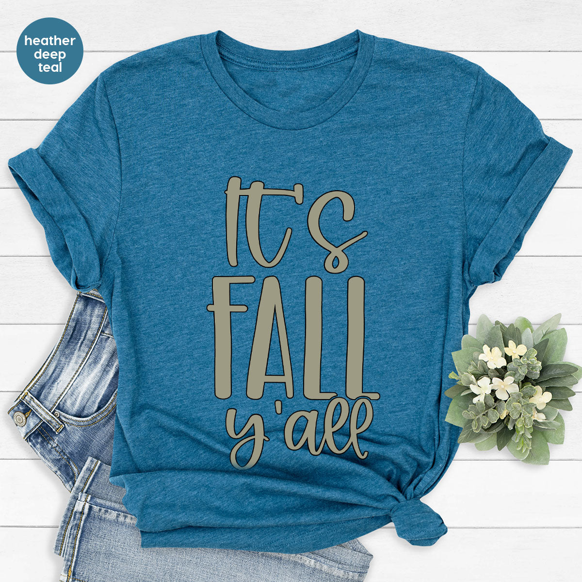 Fall Crewneck Sweatshirt, Its Fall Yall T-Shirt, Fall Gifts, Gifts for Her, Autumn Clothing, Thanksgiving Graphic Tees, Toddler T Shirt