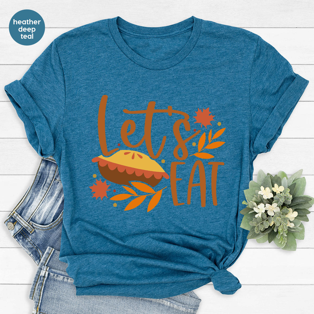 Funny Thanksgiving Shirts, Pumpkin Pie Graphic Tees, Fall Crewneck Sweatshirt, Gift for Her, Autumn Leaves T-Shirt, Matching Family Clothes