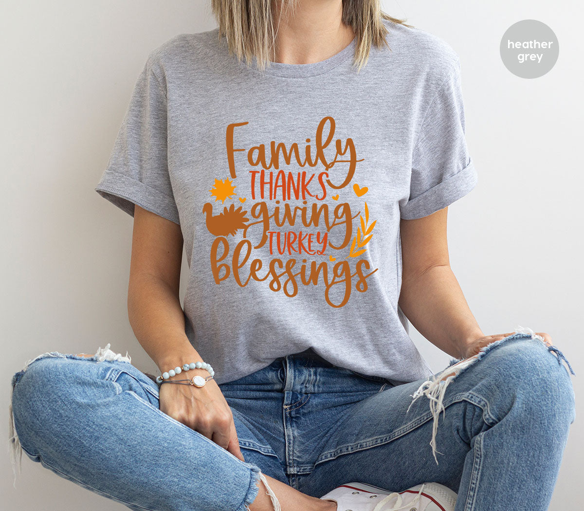 Family Thanksgiving Shirts, Gifts for Family, Autumn Crewneck Sweatshirt, Matching Family TShirts, Fall Vneck Tshirt, Turkey Graphic Tees