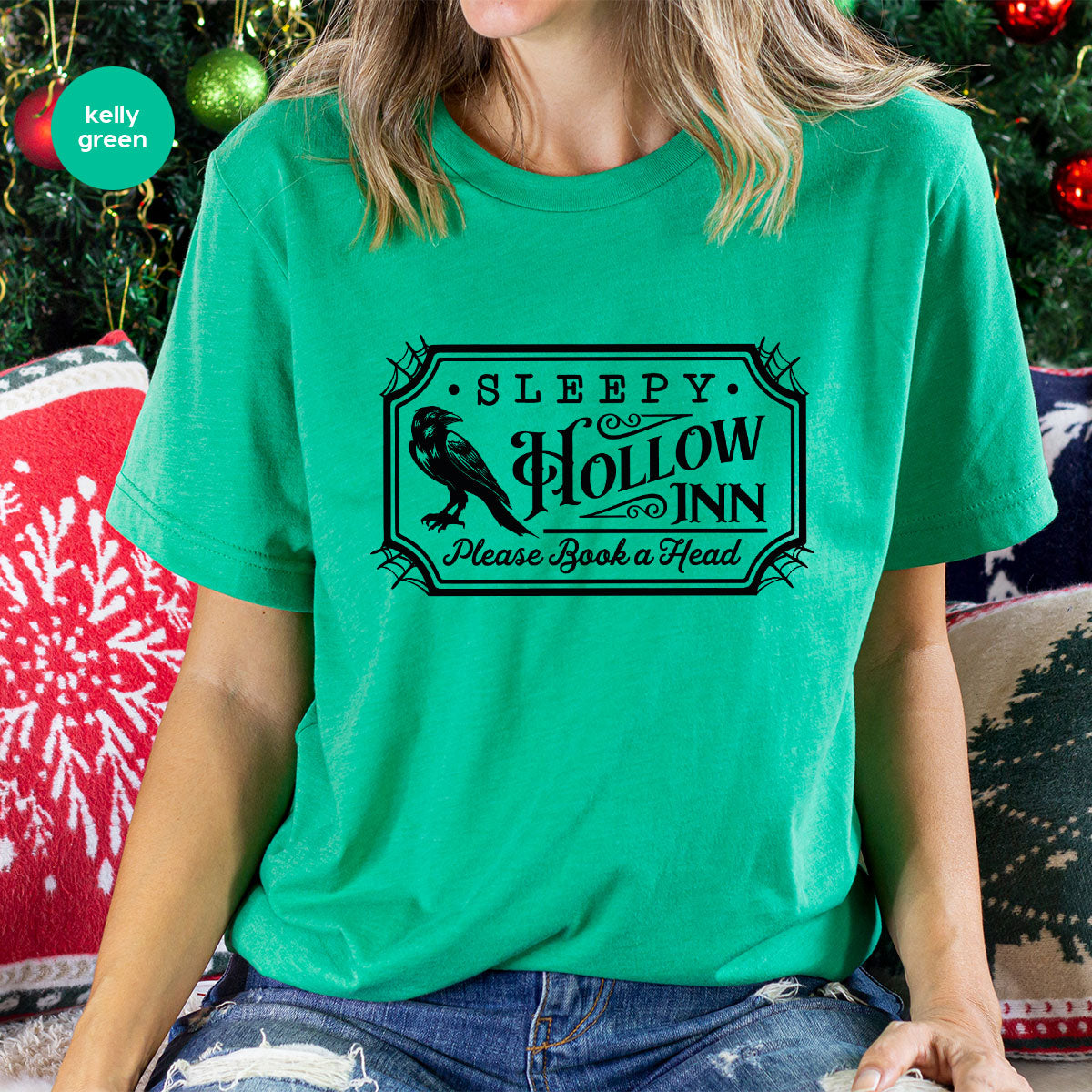 Halloween Crewneck Sweatshirt, Crow Graphic Tees, Gift for Him, Cool Movie T-Shirt, Gift for Her, Spooky Season Party VNeck Shirt