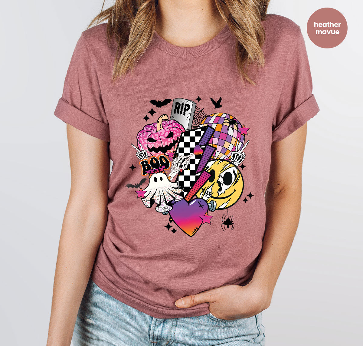 Retro Halloween Shirt, Spooky Pumpkin Shirt, Cool Checkered Outfit