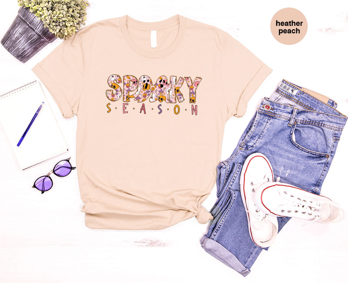 Ghost Graphic Tees, Cute Kid Halloween Shirt, Spooky Shirt