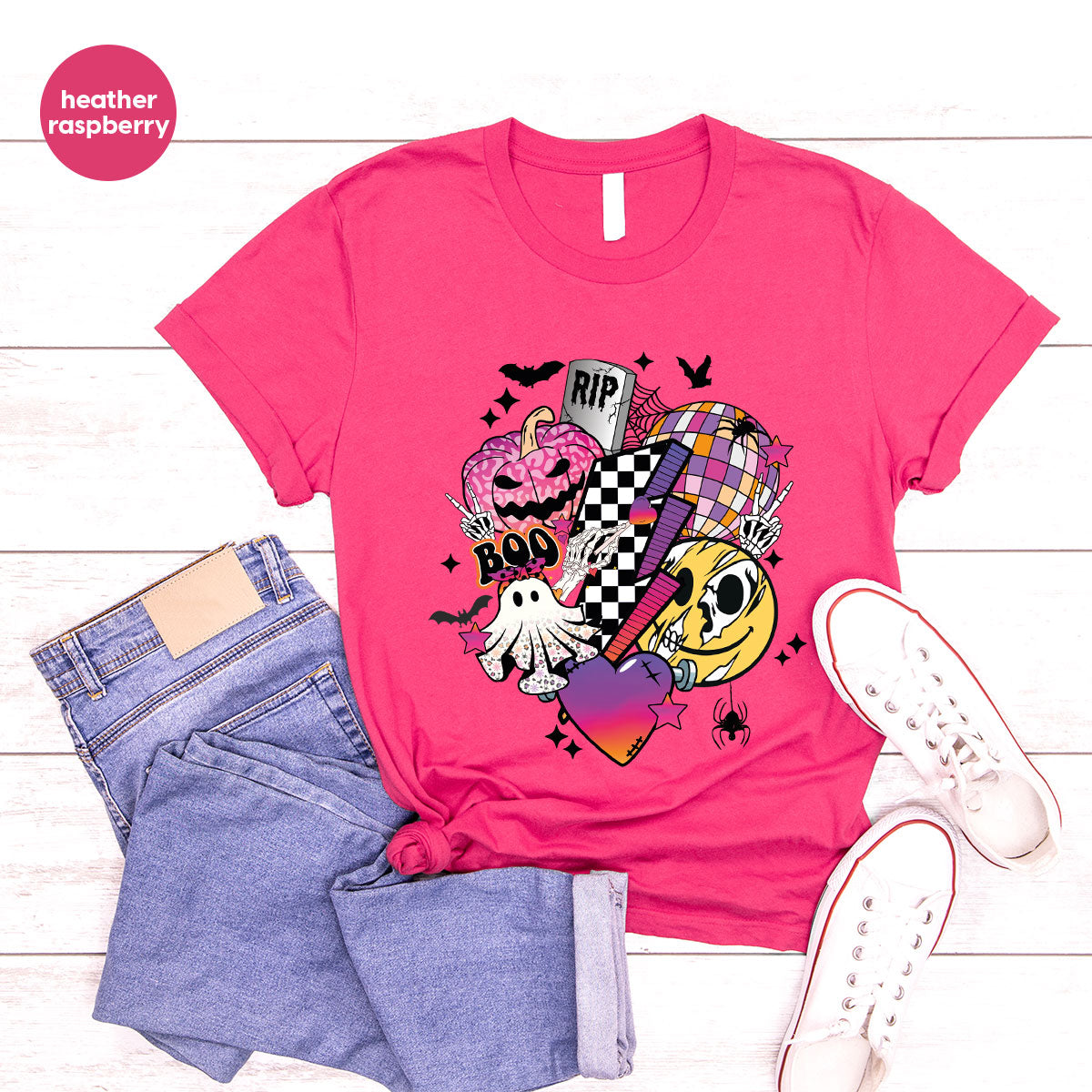 Retro Halloween Shirt, Spooky Pumpkin Shirt, Cool Checkered Outfit