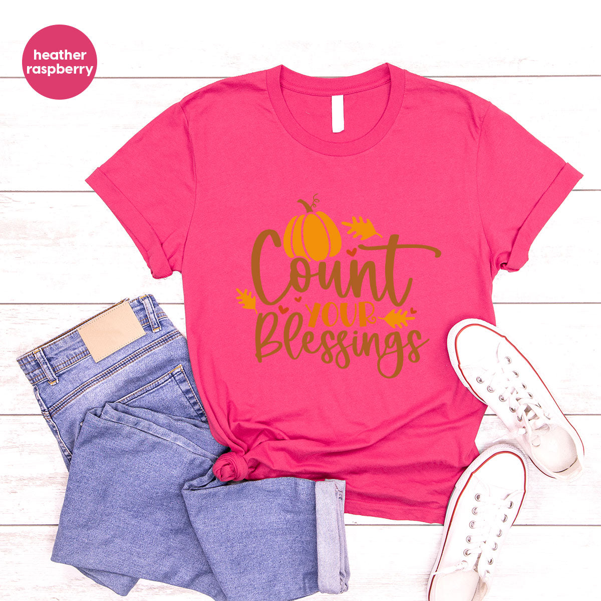 Cute Fall Outfit, Pumpkin Shirts, Gift for Her, Thanksgiving Clothing, Autumn Crewneck Sweatshirt, Blessed Vneck Tshirt, Leaves Graphic Tees