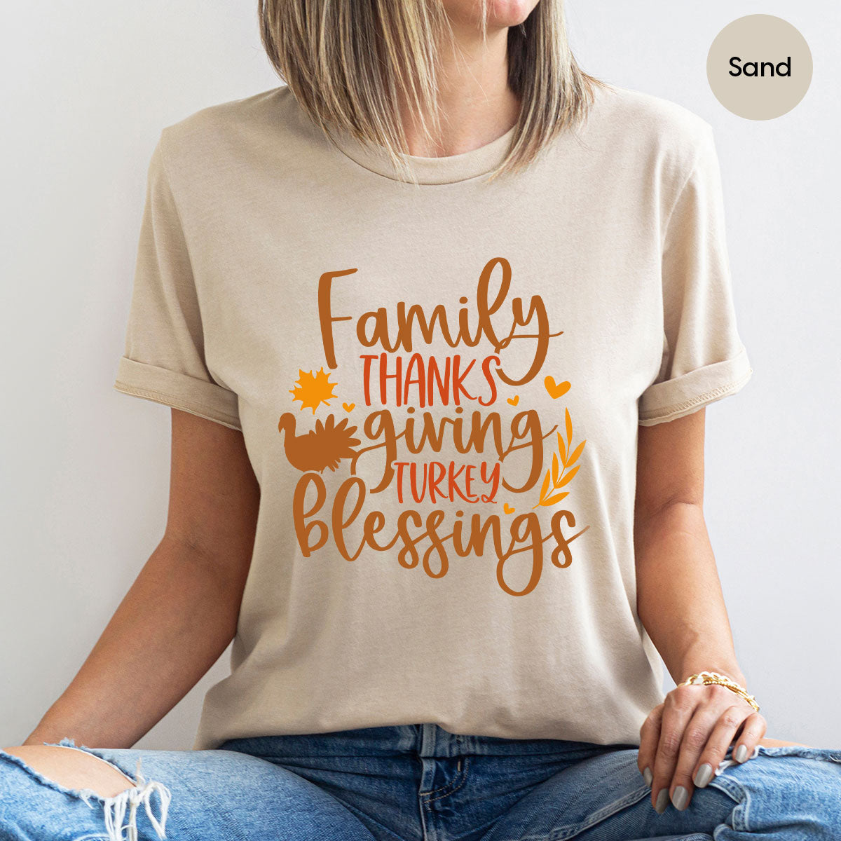 Family Thanksgiving Shirts, Gifts for Family, Autumn Crewneck Sweatshirt, Matching Family TShirts, Fall Vneck Tshirt, Turkey Graphic Tees