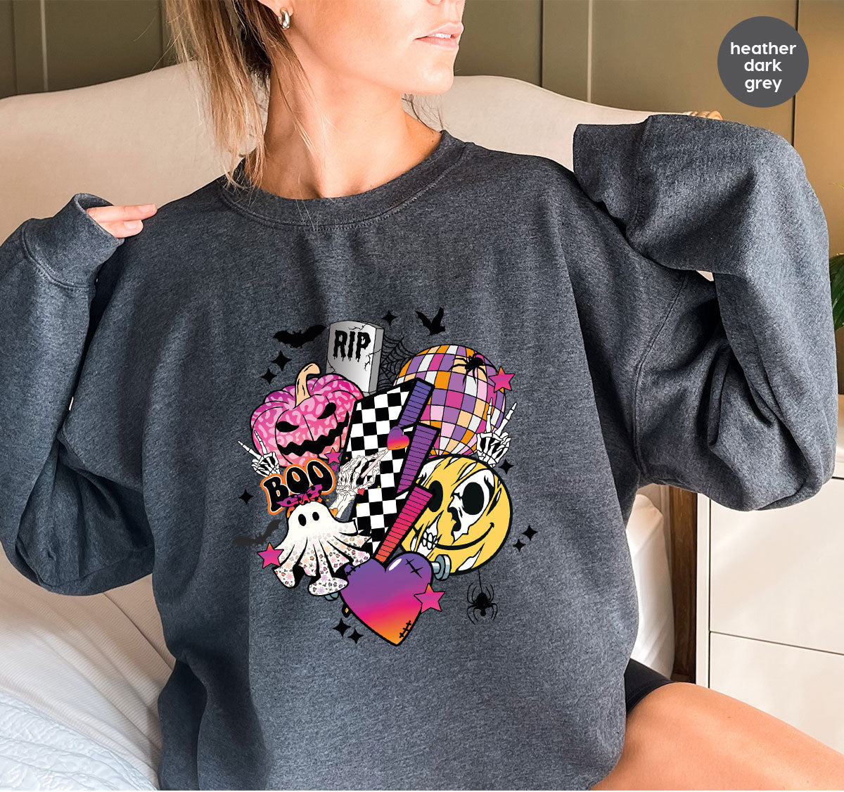 Retro Halloween Shirt, Spooky Pumpkin Shirt, Cool Checkered Outfit