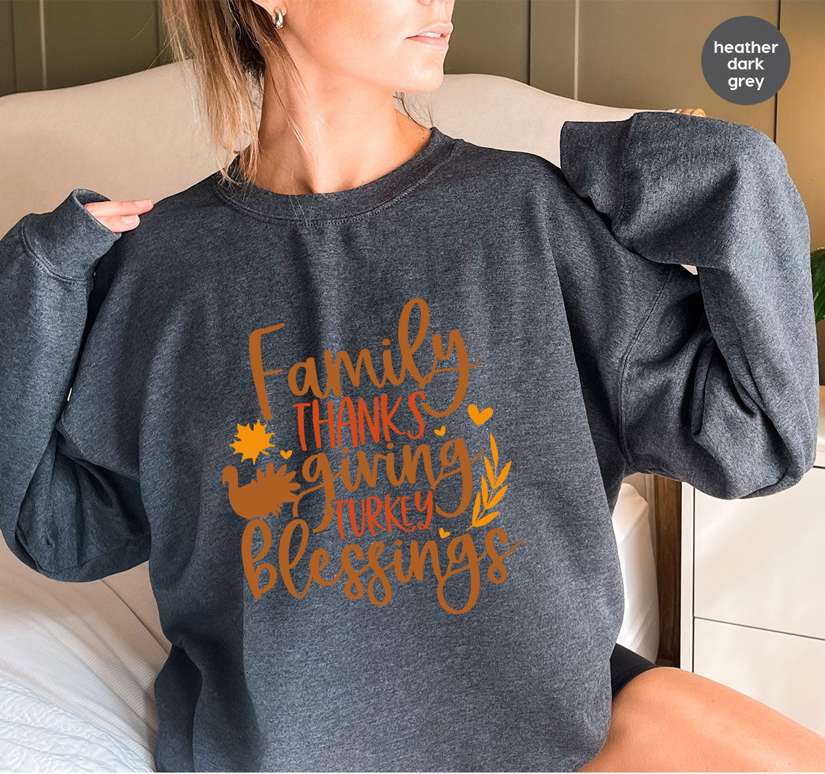 Family Thanksgiving Shirts, Gifts for Family, Autumn Crewneck Sweatshirt, Matching Family TShirts, Fall Vneck Tshirt, Turkey Graphic Tees