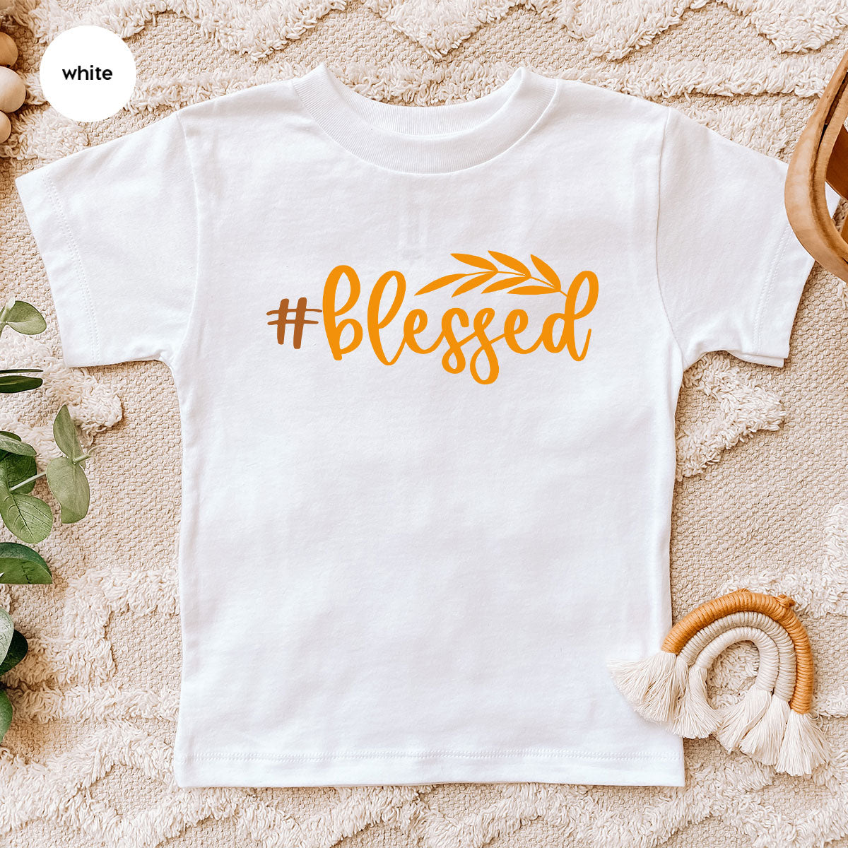 Cute Blessed T-Shirt, Fall Leaves Graphic Tees, Gift for Her, Womens Autumn Clothing, Thanksgiving Sweatshirt, Girls Vneck Tshirts