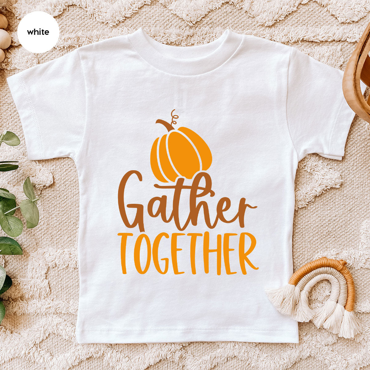 Fall Crewneck Sweatshirt, Thanksgiving Family Outfits, Pumpkin Graphic Tees, Autumn Clothing, Thankful Toddler Tshirt, Gather Together Shirt