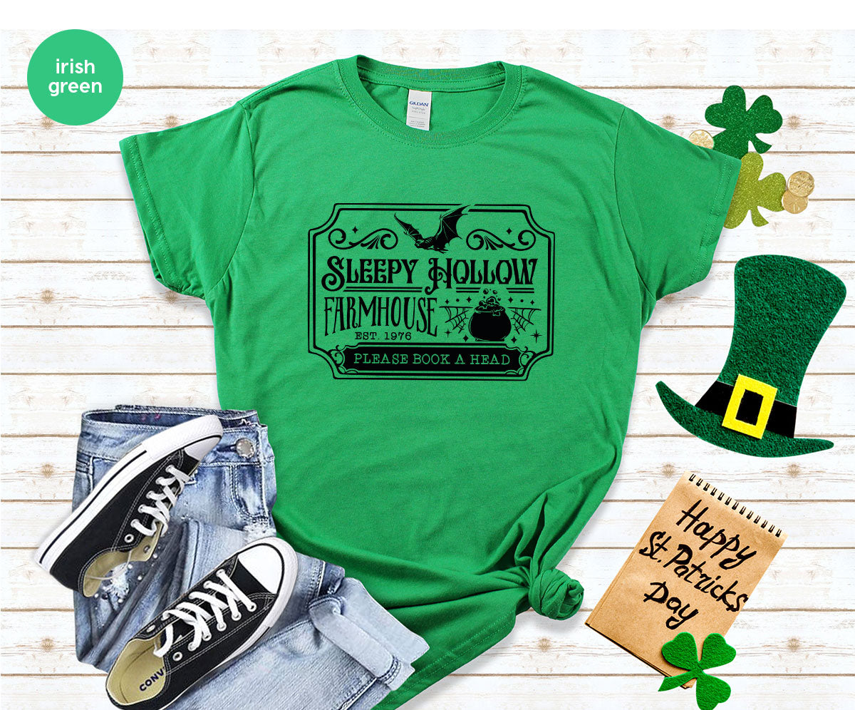 Halloween Farm T Shirt, Horror Crewneck Sweatshirt, Farm Gifts, Witchy Clothing, Spooky Season Graphic Tees, Halloween Party VNeck Shirt
