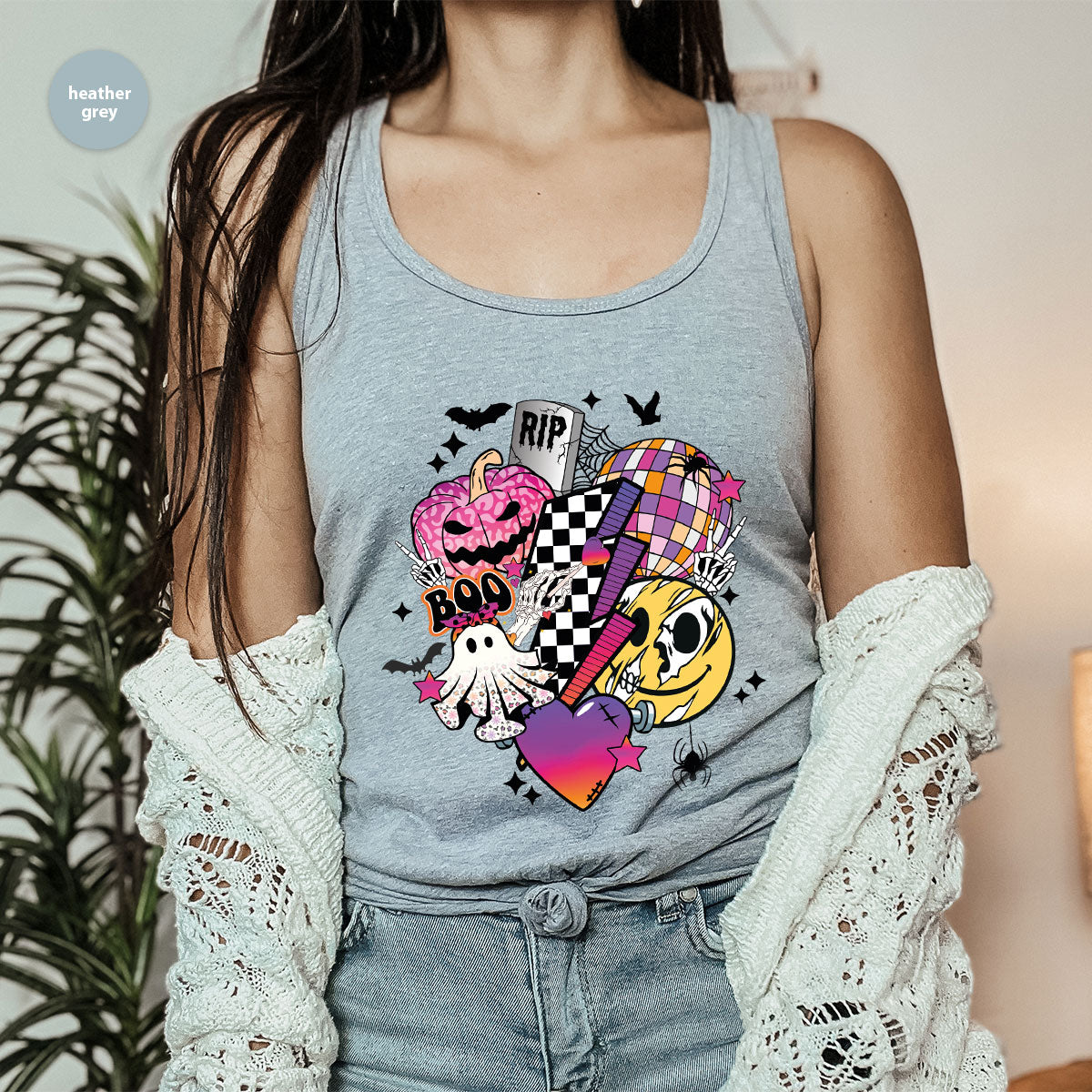 Retro Halloween Shirt, Spooky Pumpkin Shirt, Cool Checkered Outfit