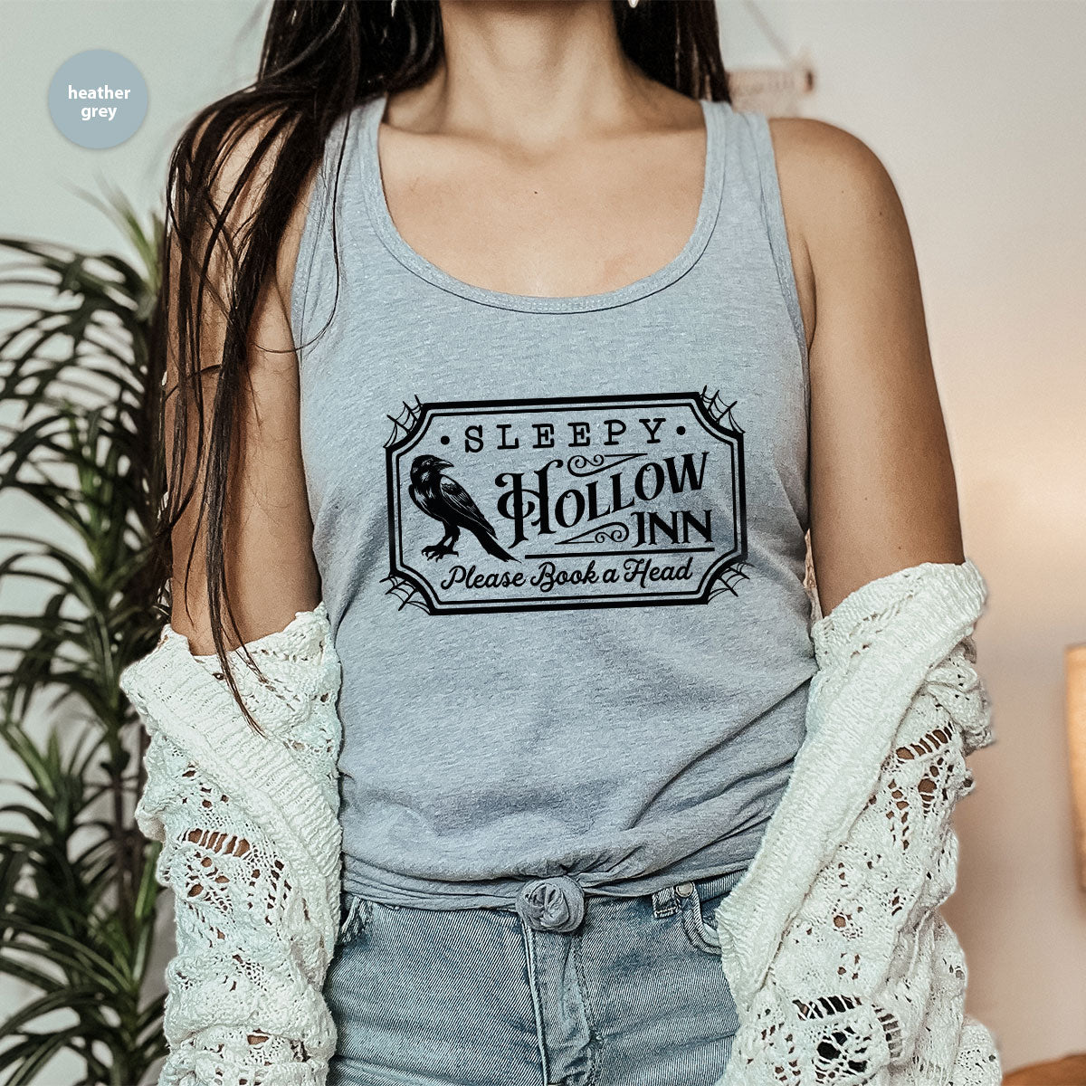 Halloween Crewneck Sweatshirt, Crow Graphic Tees, Gift for Him, Cool Movie T-Shirt, Gift for Her, Spooky Season Party VNeck Shirt