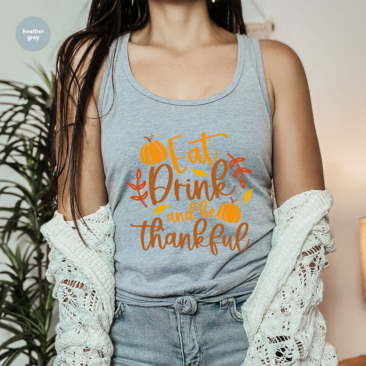 Cute Pumpkin T-Shirt, Fall Graphic Tees, Thankful Gifts, Thanksgiving Outfits, Autumn Crewneck Sweatshirt, Fall Leaves Vneck Shirt