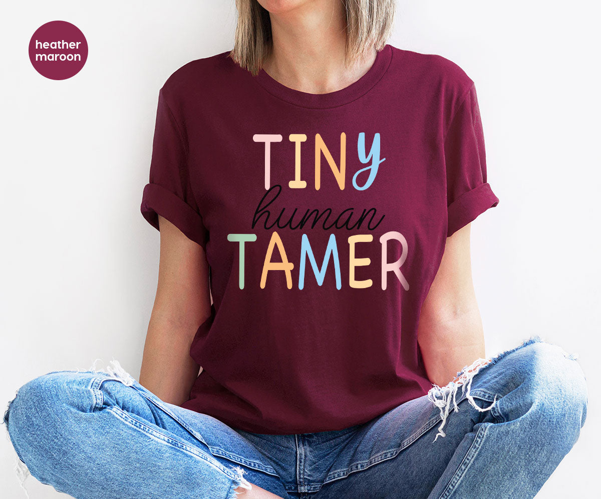 Teacher Shirt, Tiny Human Tamer, Kindergarten Teacher, Preschool Teacher, First Day of School, Back to School T-Shirt, Gift for Teacher