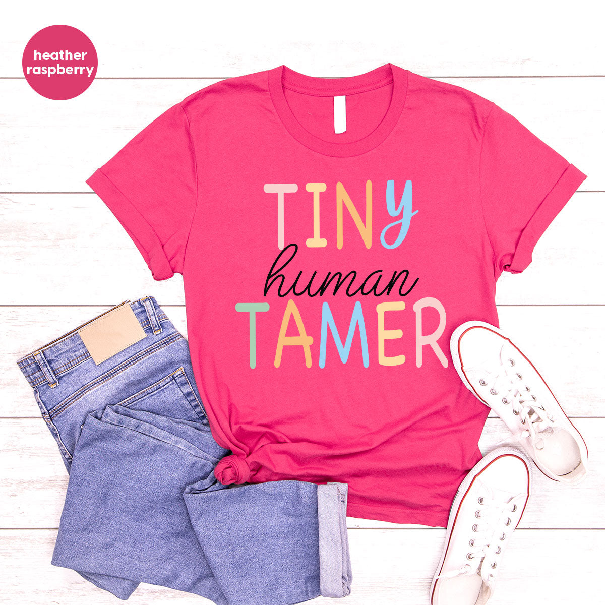 Teacher Shirt, Tiny Human Tamer, Kindergarten Teacher, Preschool Teacher, First Day of School, Back to School T-Shirt, Gift for Teacher