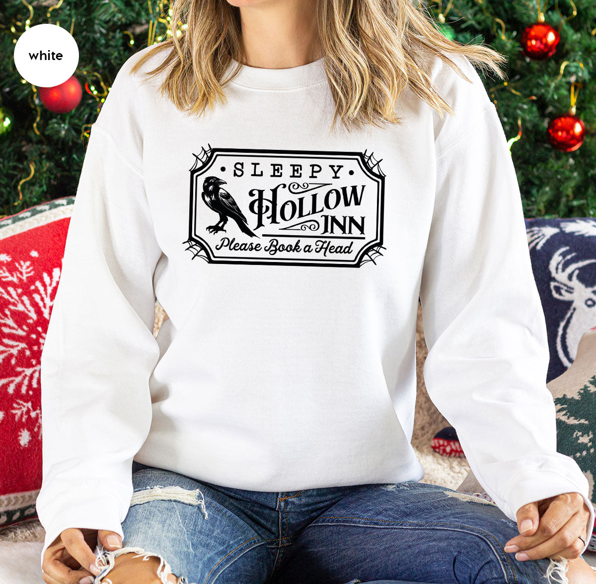 Halloween Crewneck Sweatshirt, Crow Graphic Tees, Gift for Him, Cool Movie T-Shirt, Gift for Her, Spooky Season Party VNeck Shirt