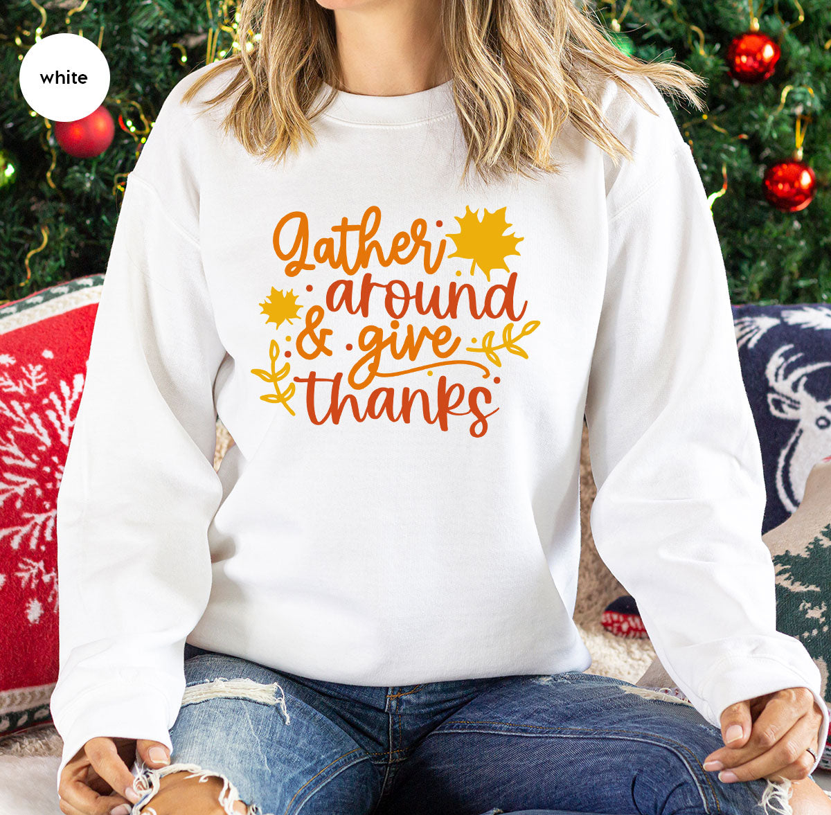 Thanksgiving Sweatshirts, Gifts for Family, Kids Fall Clothes, Leaves Graphic Tees, Autumn Toddler Outfits, Thankful Vneck TShirt