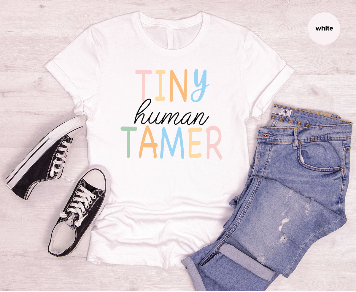 Teacher Shirt, Tiny Human Tamer, Kindergarten Teacher, Preschool Teacher, First Day of School, Back to School T-Shirt, Gift for Teacher