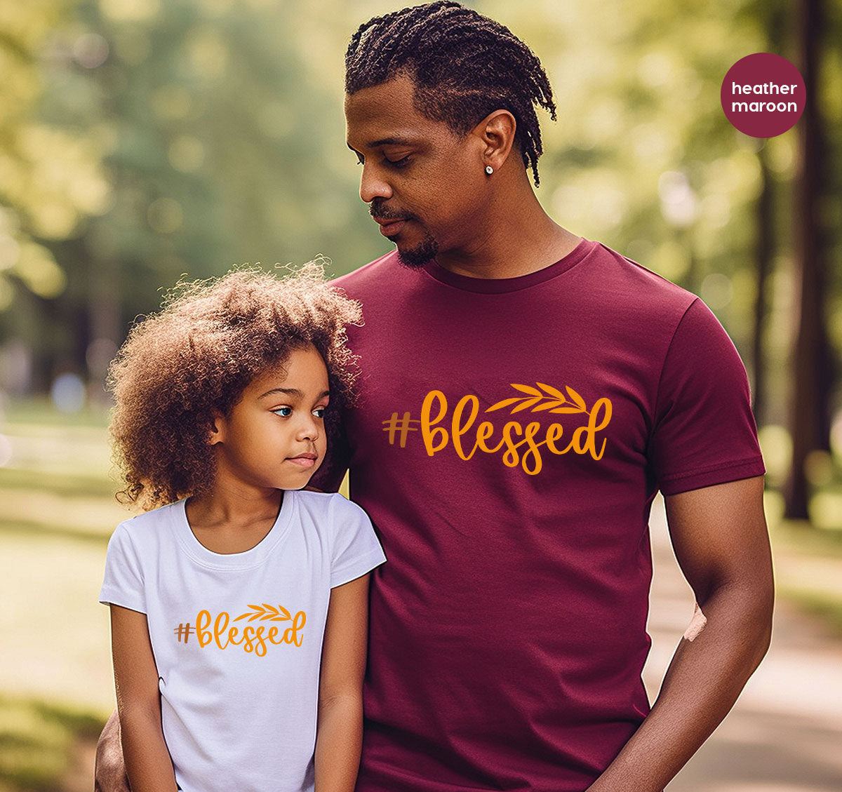 Cute Blessed T-Shirt, Fall Leaves Graphic Tees, Gift for Her, Womens Autumn Clothing, Thanksgiving Sweatshirt, Girls Vneck Tshirts