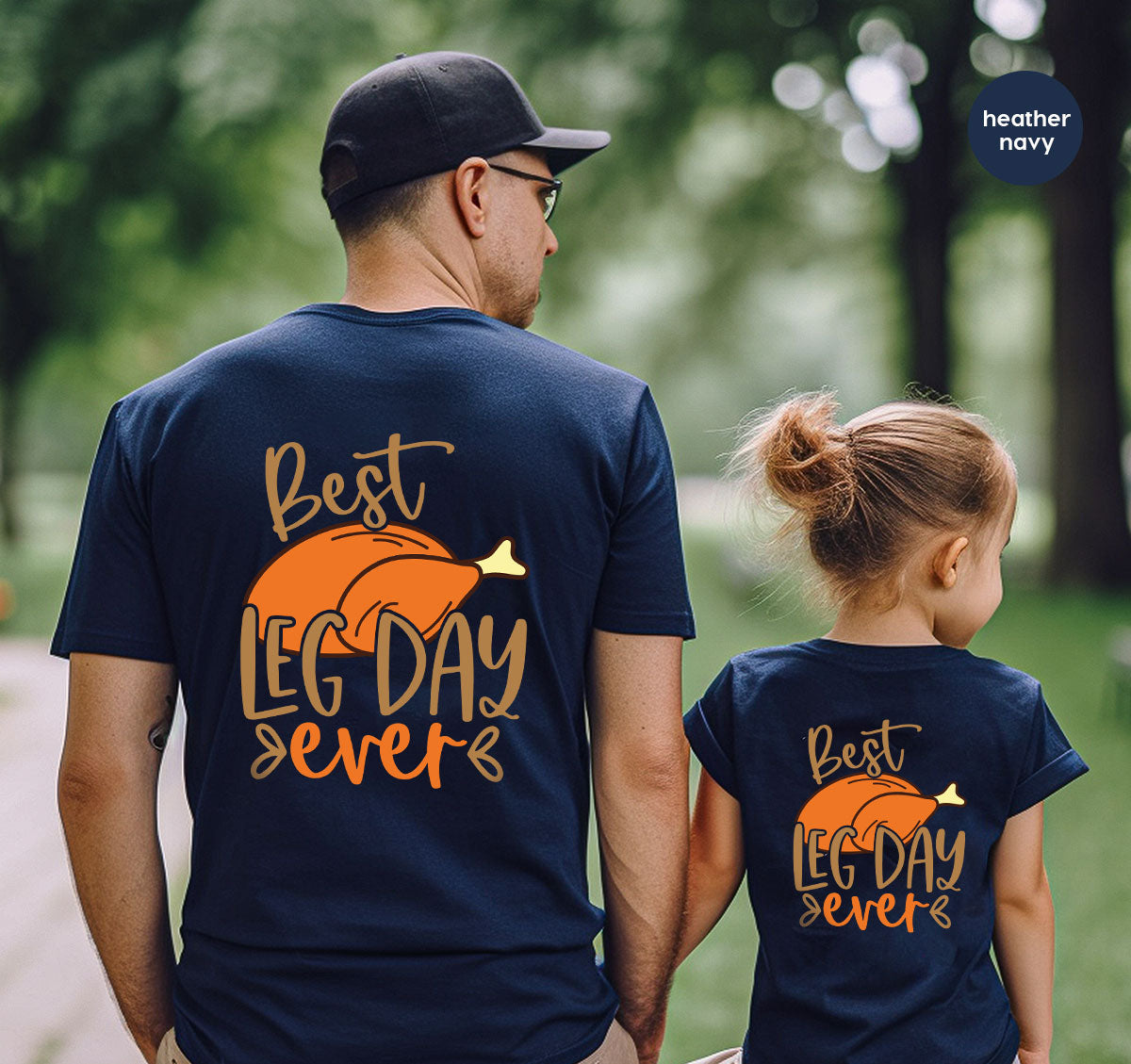 Funny Thanksgiving Shirts, Turkey Graphic Tees, Fall Crewneck Sweatshirt, Autumn Outfit, Matching Family TShirts, Best Leg Day Ever T-Shirt