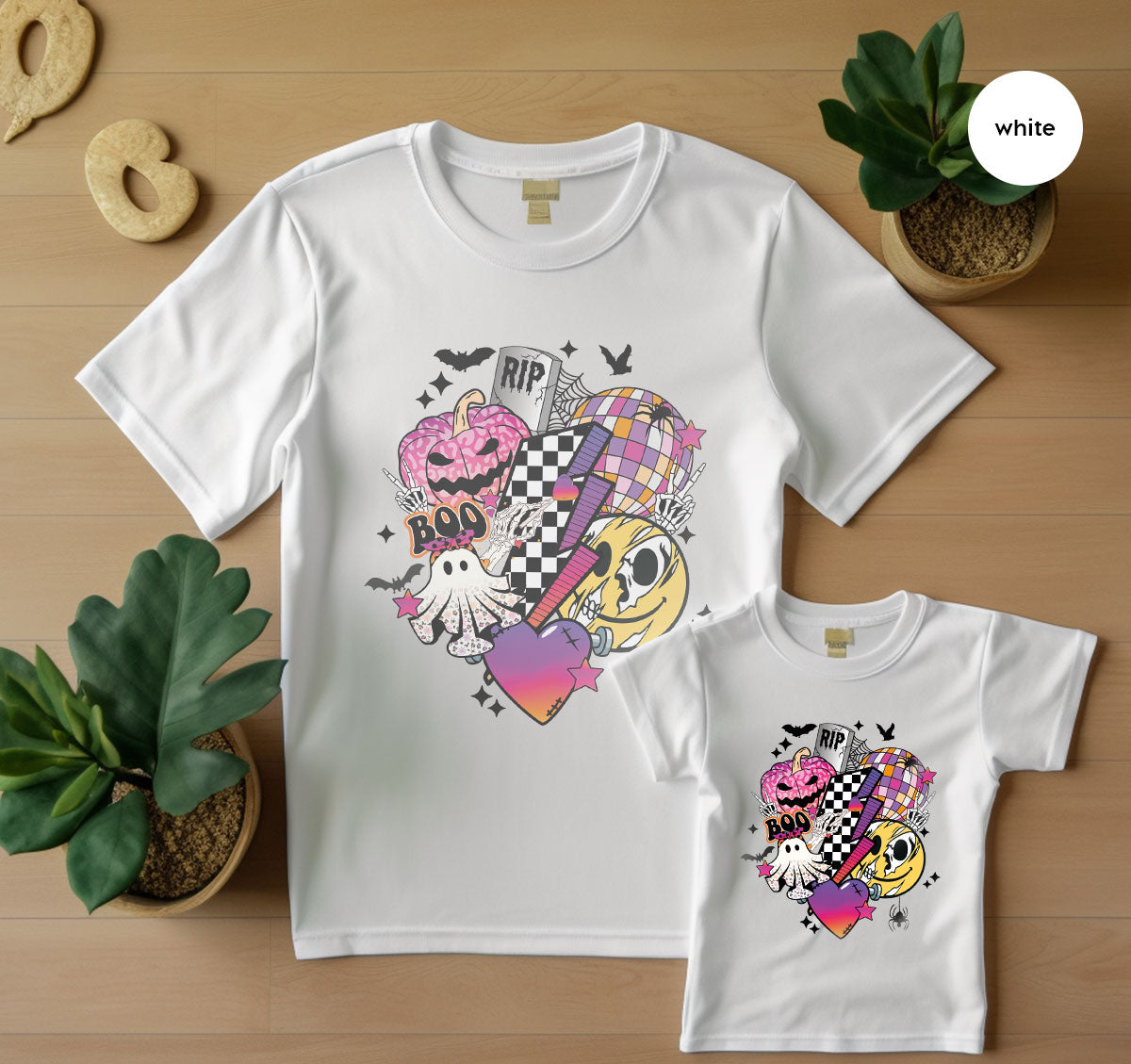 Retro Halloween Shirt, Spooky Pumpkin Shirt, Cool Checkered Outfit