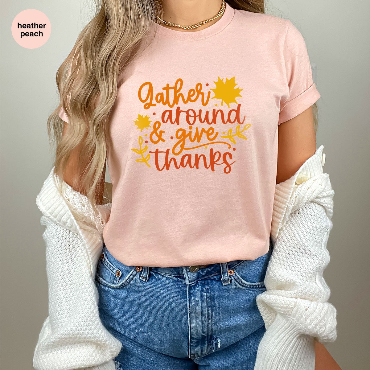 Thanksgiving Sweatshirts, Gifts for Family, Kids Fall Clothes, Leaves Graphic Tees, Autumn Toddler Outfits, Thankful Vneck TShirt