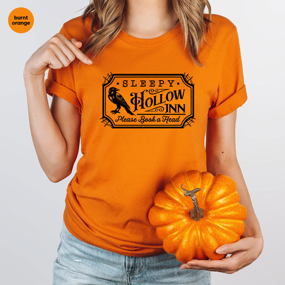 Halloween Crewneck Sweatshirt, Crow Graphic Tees, Gift for Him, Cool Movie T-Shirt, Gift for Her, Spooky Season Party VNeck Shirt
