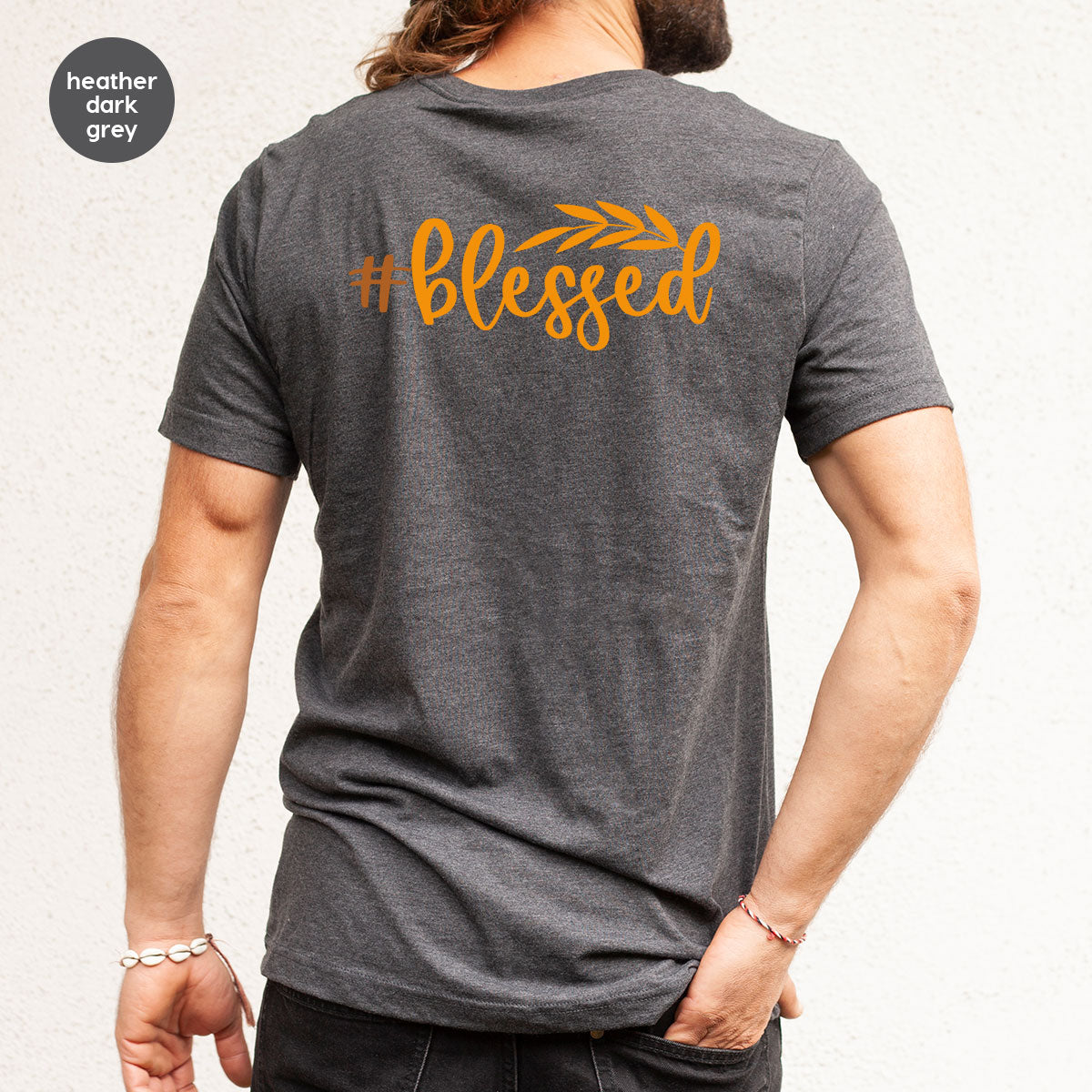 Cute Blessed T-Shirt, Fall Leaves Graphic Tees, Gift for Her, Womens Autumn Clothing, Thanksgiving Sweatshirt, Girls Vneck Tshirts