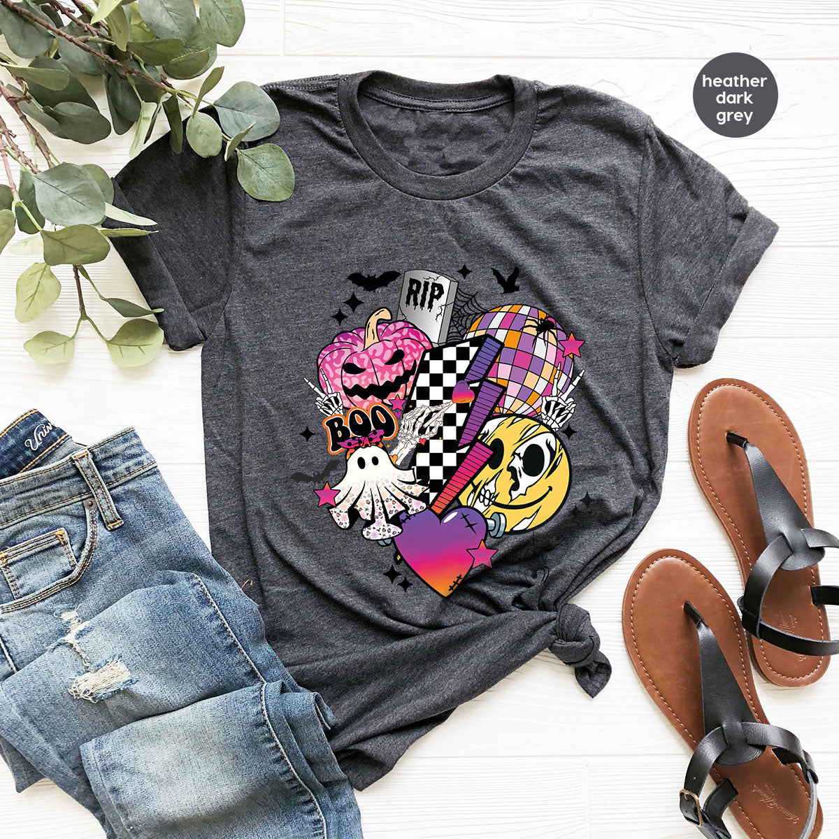 Retro Halloween Shirt, Spooky Pumpkin Shirt, Cool Checkered Outfit