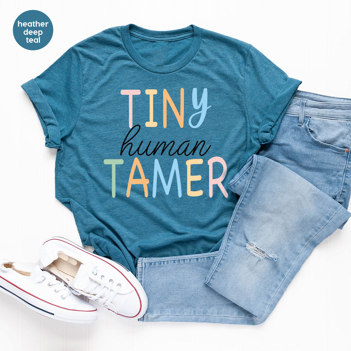 Teacher Shirt, Tiny Human Tamer, Kindergarten Teacher, Preschool Teacher, First Day of School, Back to School T-Shirt, Gift for Teacher