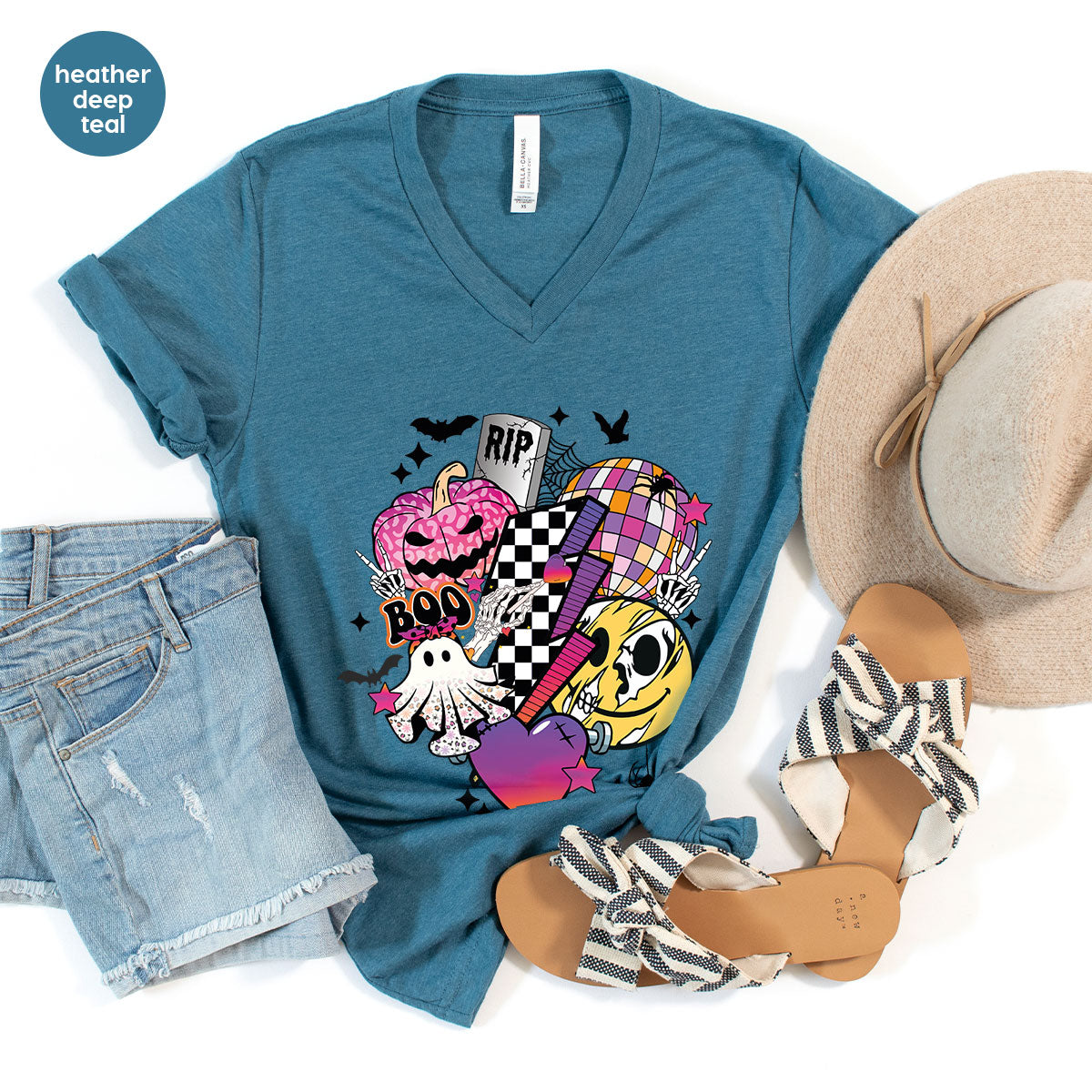 Retro Halloween Shirt, Spooky Pumpkin Shirt, Cool Checkered Outfit