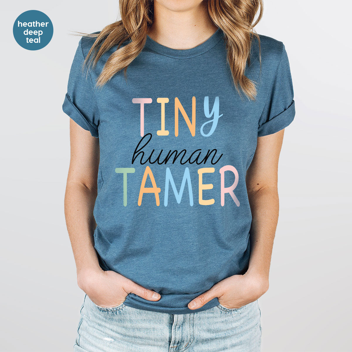 Teacher Shirt, Tiny Human Tamer, Kindergarten Teacher, Preschool Teacher, First Day of School, Back to School T-Shirt, Gift for Teacher