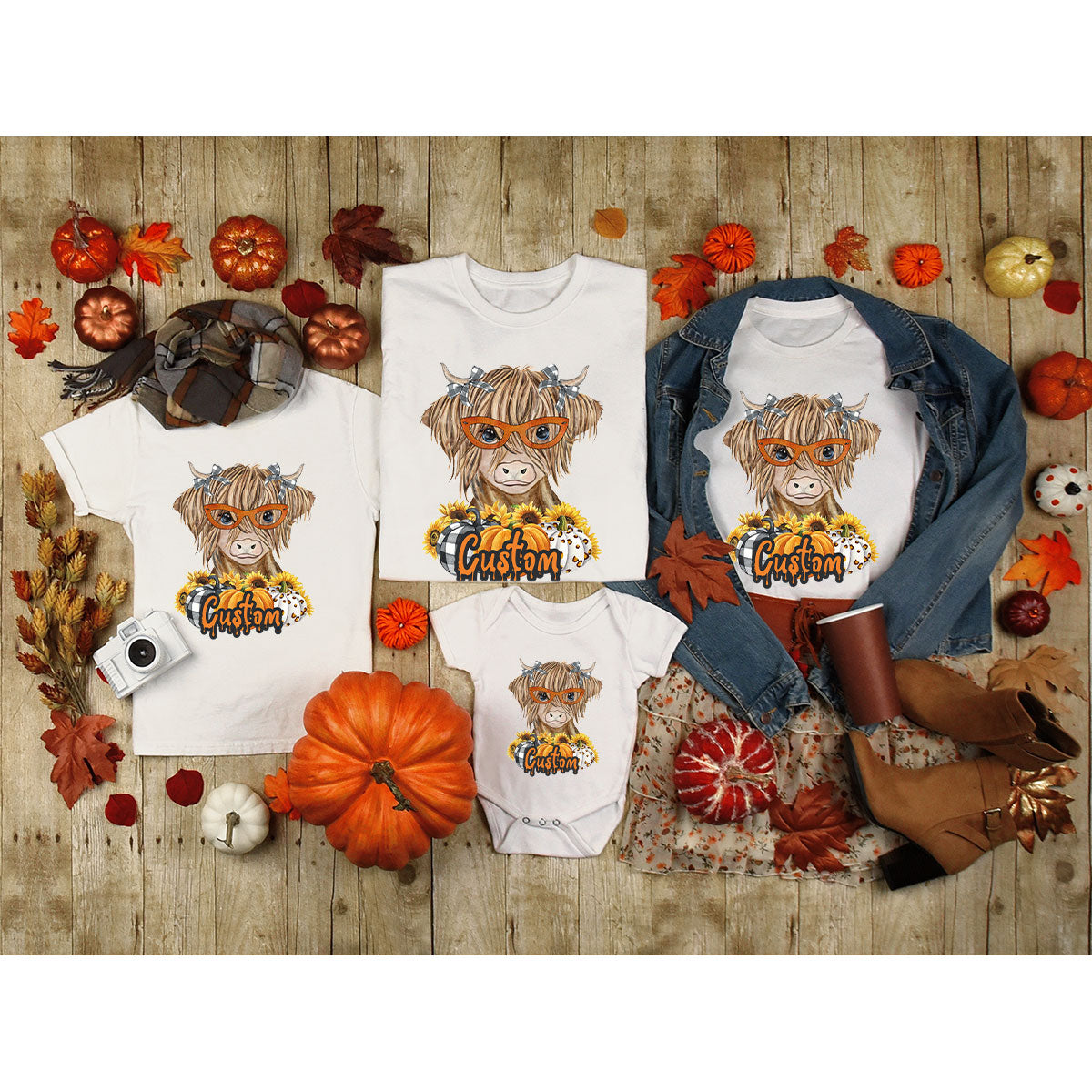 Custom Cow Shirt, Fall Graphic Tees, Personalized Farmer Gifts, Customized Pumpkin T-Shirt, Kids Farm Clothing, Thanksgiving Vneck Tshirt