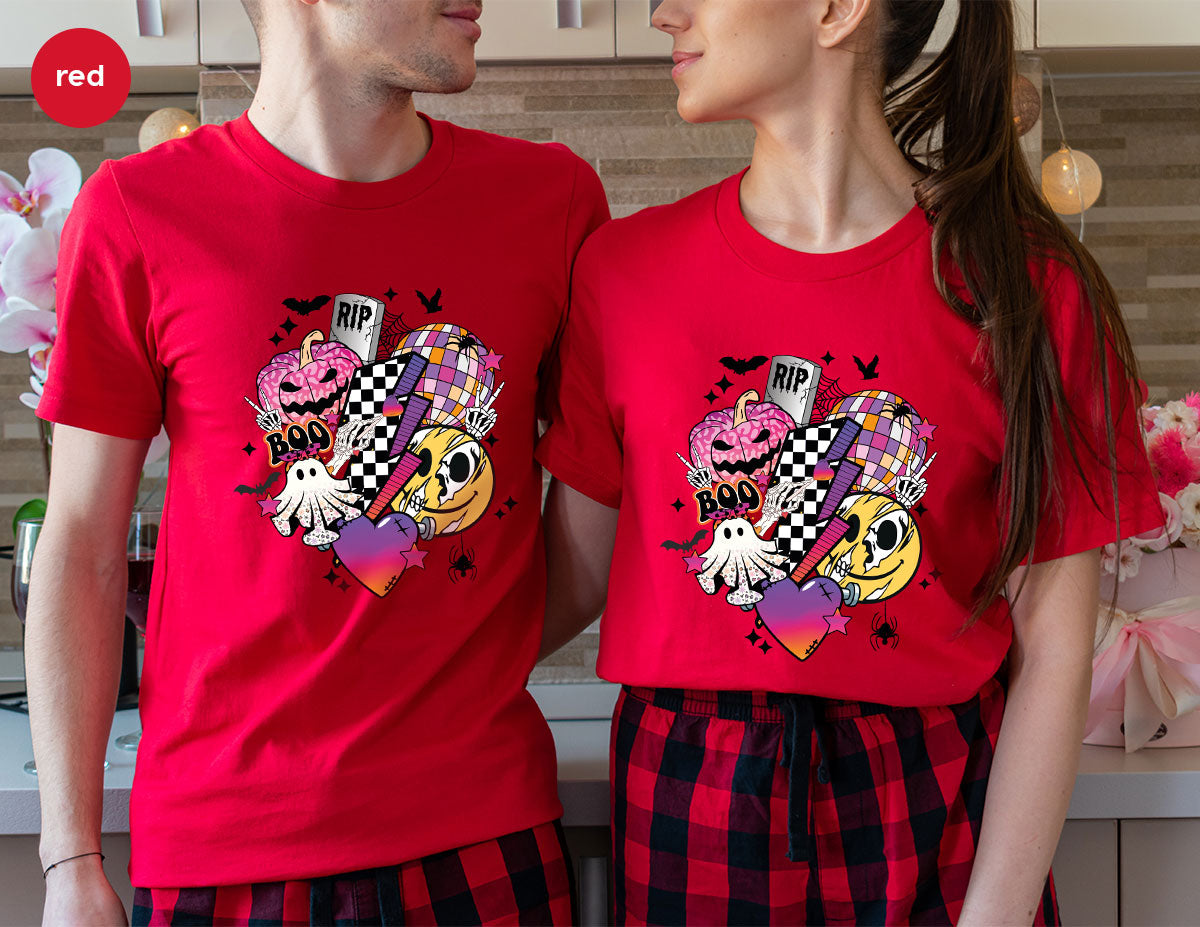 Retro Halloween Shirt, Spooky Pumpkin Shirt, Cool Checkered Outfit