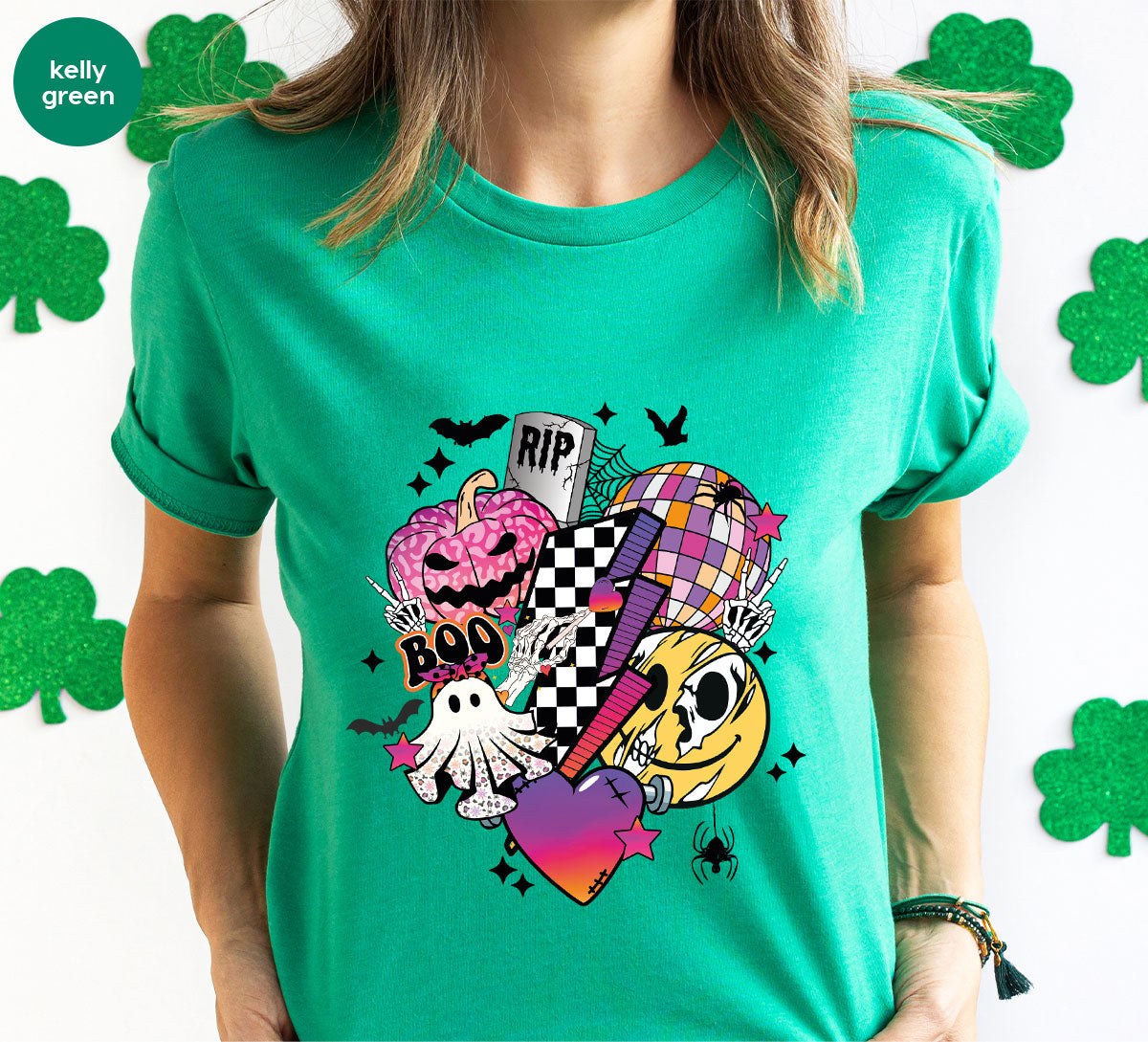 Retro Halloween Shirt, Spooky Pumpkin Shirt, Cool Checkered Outfit