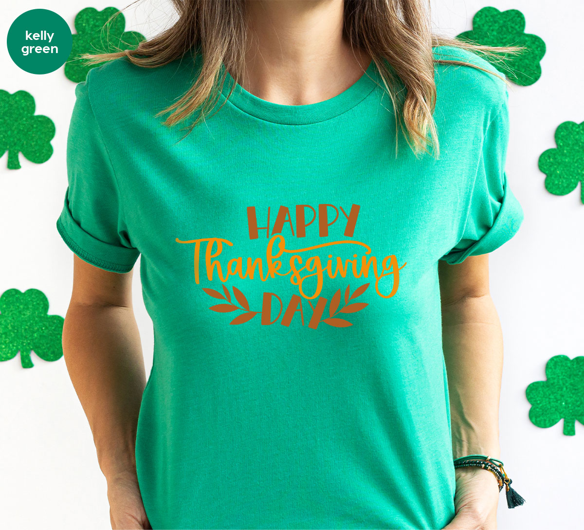 Happy Thanksgiving Day T-Shirt, Matching Family Shirts, Fall Crewneck Sweatshirt, Family Gifts, Leaves Graphic Tees, Autumn Vneck TShirt