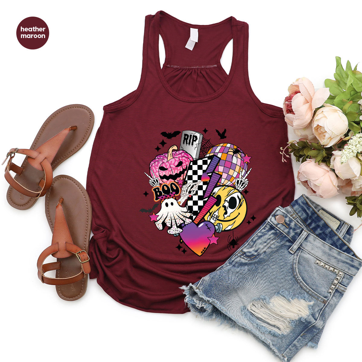 Retro Halloween Shirt, Spooky Pumpkin Shirt, Cool Checkered Outfit