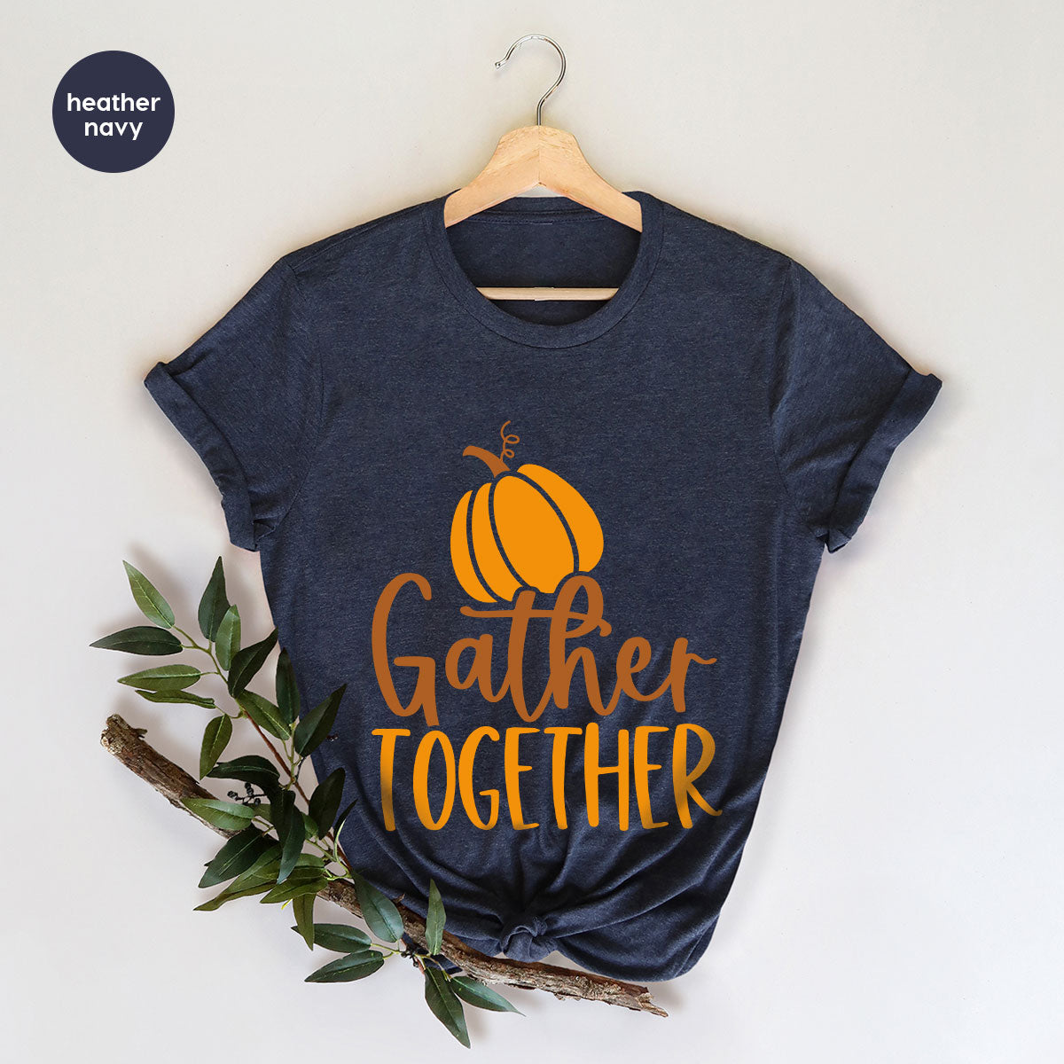 Fall Crewneck Sweatshirt, Thanksgiving Family Outfits, Pumpkin Graphic Tees, Autumn Clothing, Thankful Toddler Tshirt, Gather Together Shirt