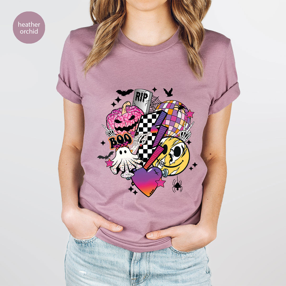 Retro Halloween Shirt, Spooky Pumpkin Shirt, Cool Checkered Outfit