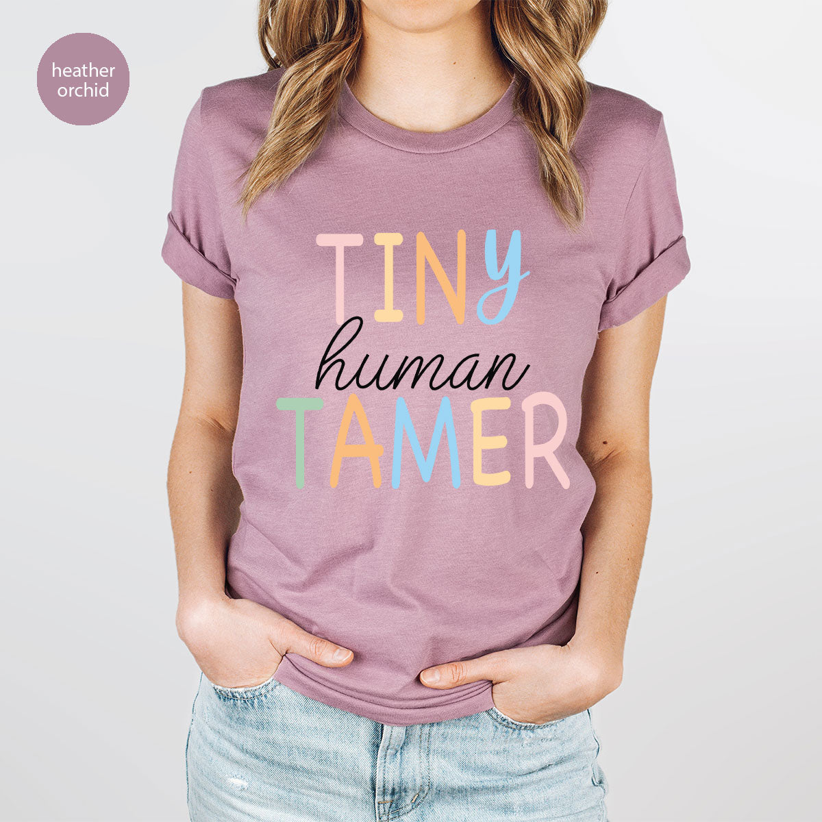 Teacher Shirt, Tiny Human Tamer, Kindergarten Teacher, Preschool Teacher, First Day of School, Back to School T-Shirt, Gift for Teacher