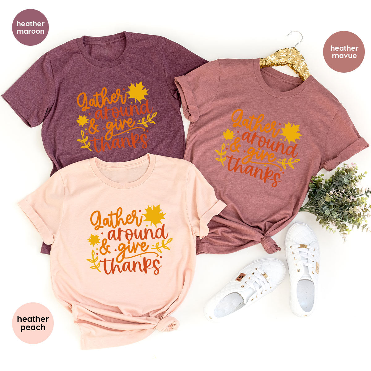 Thanksgiving Sweatshirts, Gifts for Family, Kids Fall Clothes, Leaves Graphic Tees, Autumn Toddler Outfits, Thankful Vneck TShirt