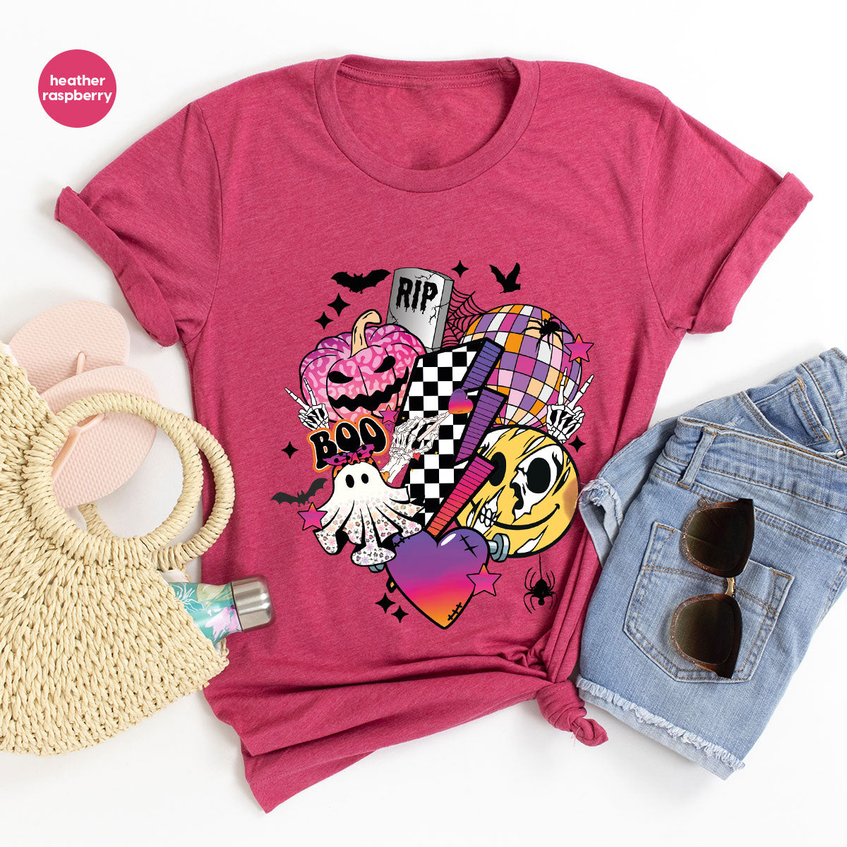 Retro Halloween Shirt, Spooky Pumpkin Shirt, Cool Checkered Outfit