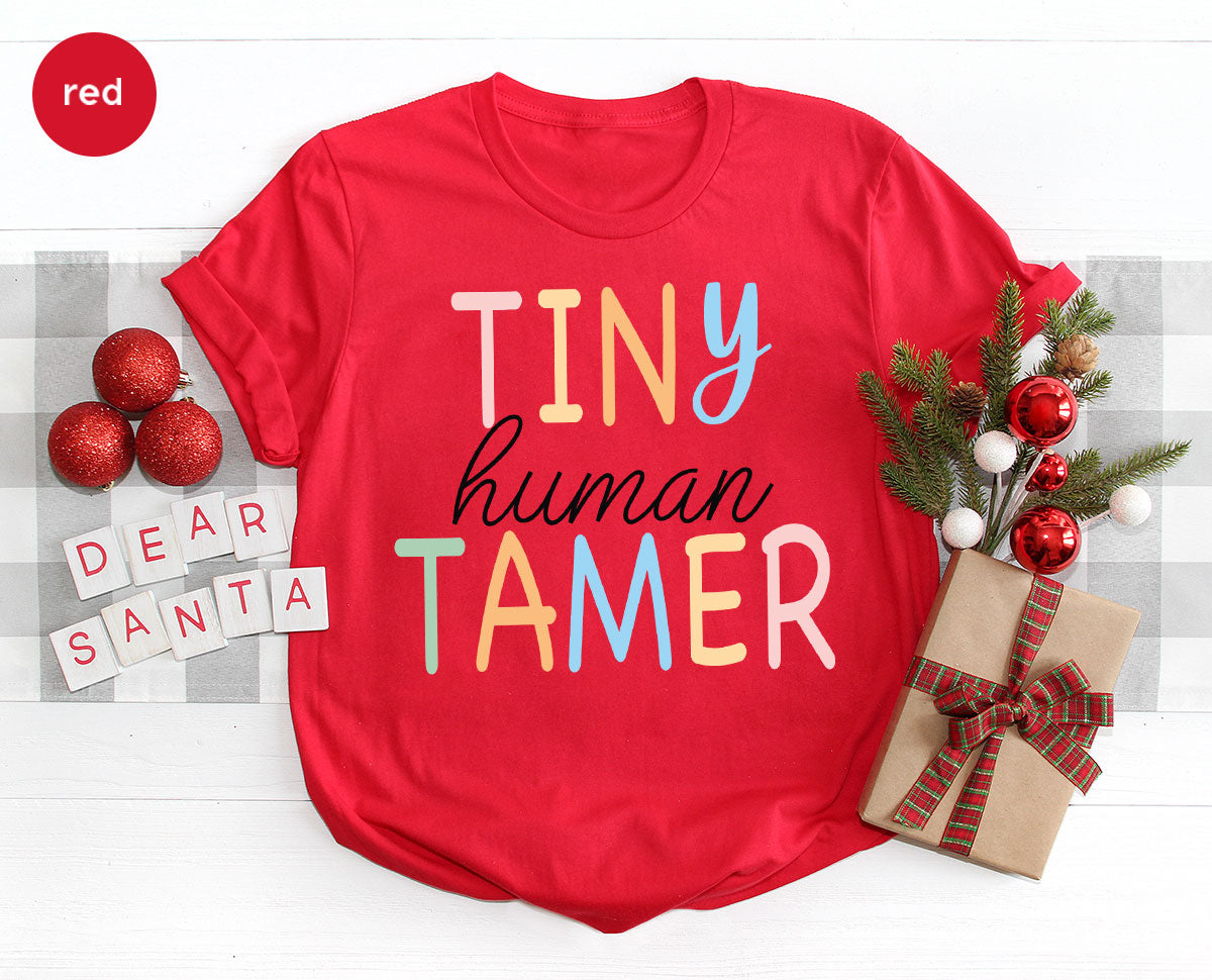 Teacher Shirt, Tiny Human Tamer, Kindergarten Teacher, Preschool Teacher, First Day of School, Back to School T-Shirt, Gift for Teacher