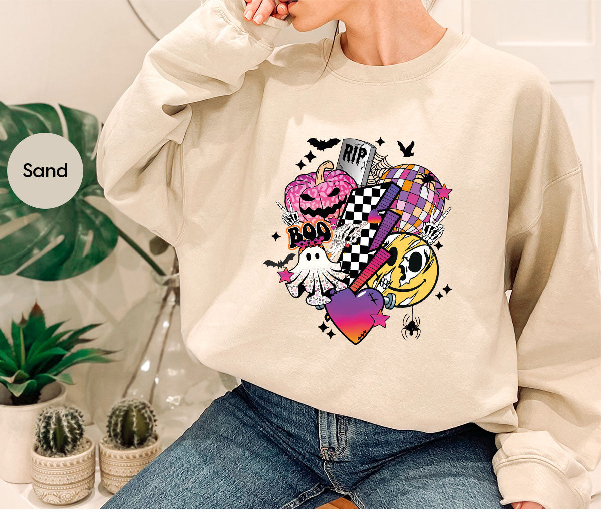 Retro Halloween Shirt, Spooky Pumpkin Shirt, Cool Checkered Outfit