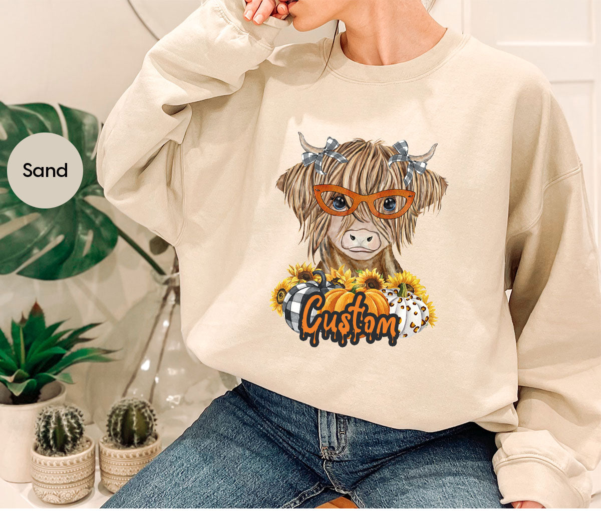 Custom Cow Shirt, Fall Graphic Tees, Personalized Farmer Gifts, Customized Pumpkin T-Shirt, Kids Farm Clothing, Thanksgiving Vneck Tshirt