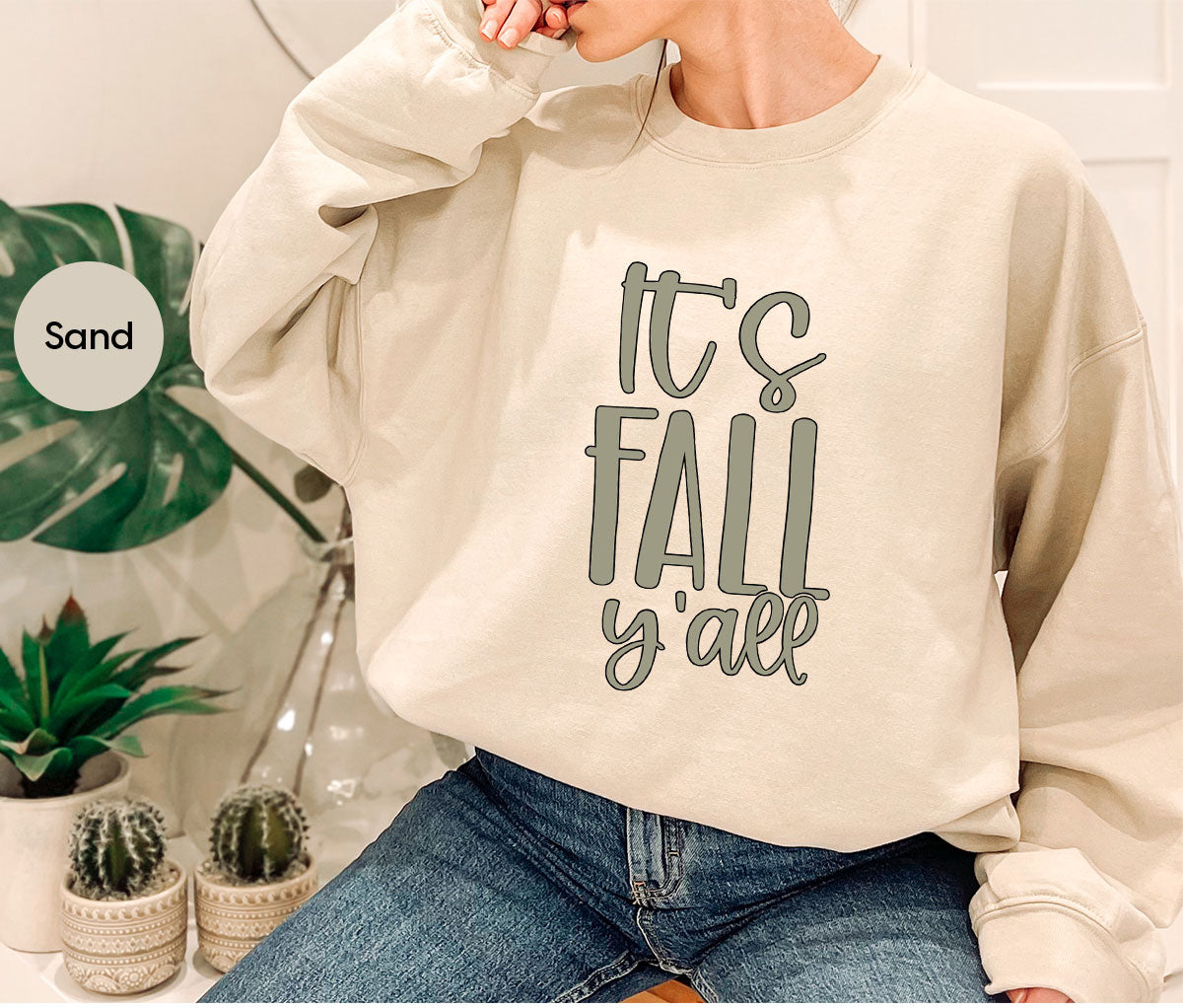 Fall Crewneck Sweatshirt, Its Fall Yall T-Shirt, Fall Gifts, Gifts for Her, Autumn Clothing, Thanksgiving Graphic Tees, Toddler T Shirt